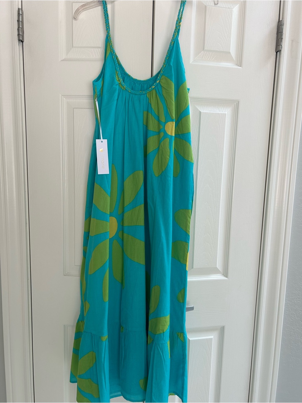 j.marie Teal Maxi Dress with Lime Green Accents from Impeccable Pig boutique.